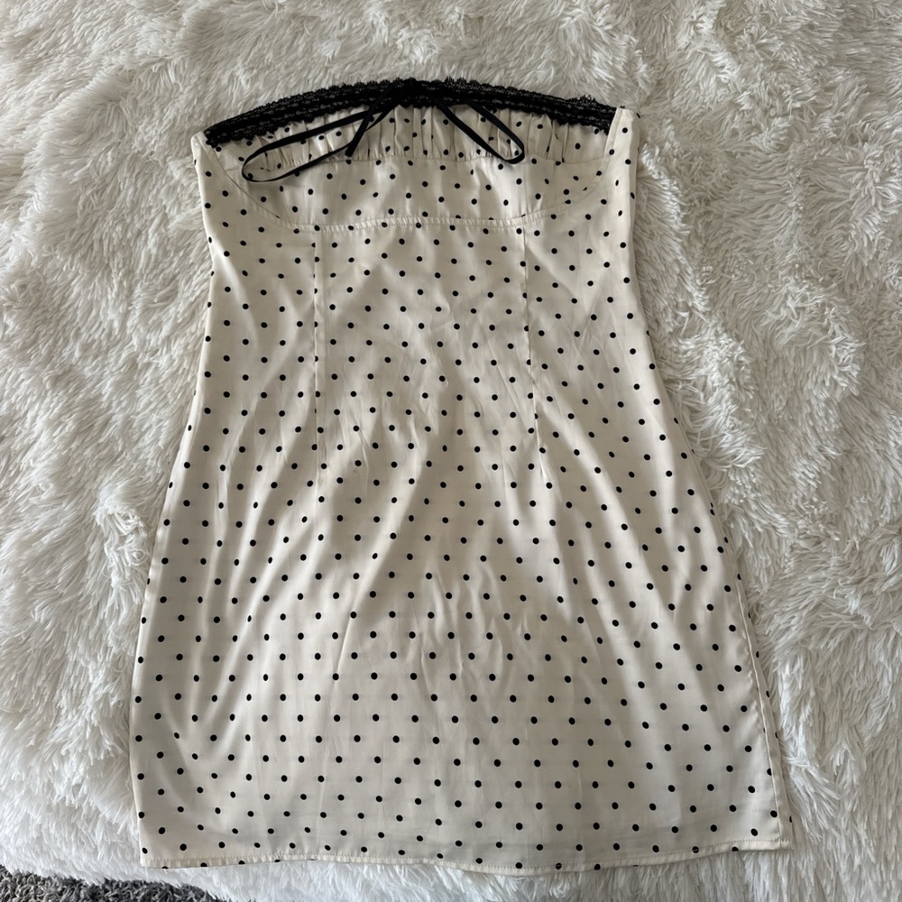 Polka Dot Strapless Dress